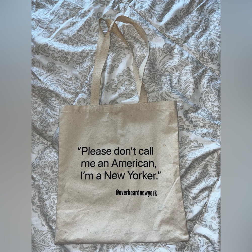 Canvas Tote Bag with New Yorker Quote